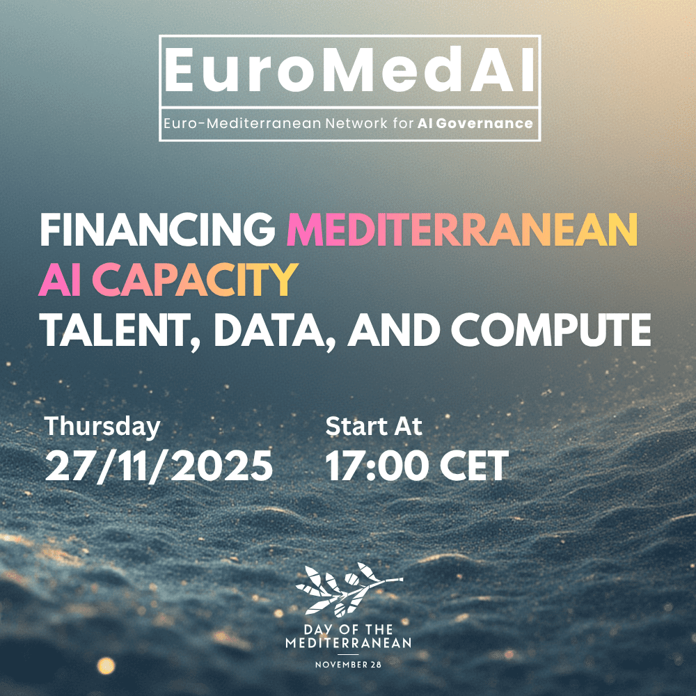 Key takeaways from our multistakeholder dialogue on bridging the AI divide in the Mediterranean through innovative financing, skills development, and infrastructure building.