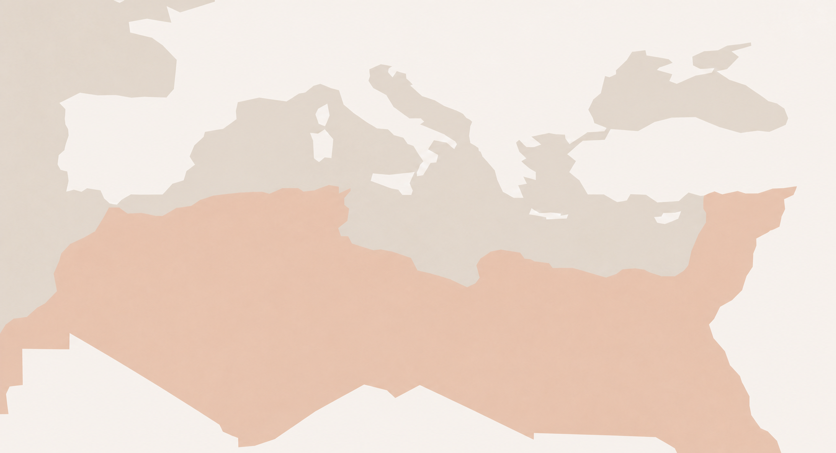 Borderless Mediterranean map with glowing city markers across EuroMedAI's cross-shore network