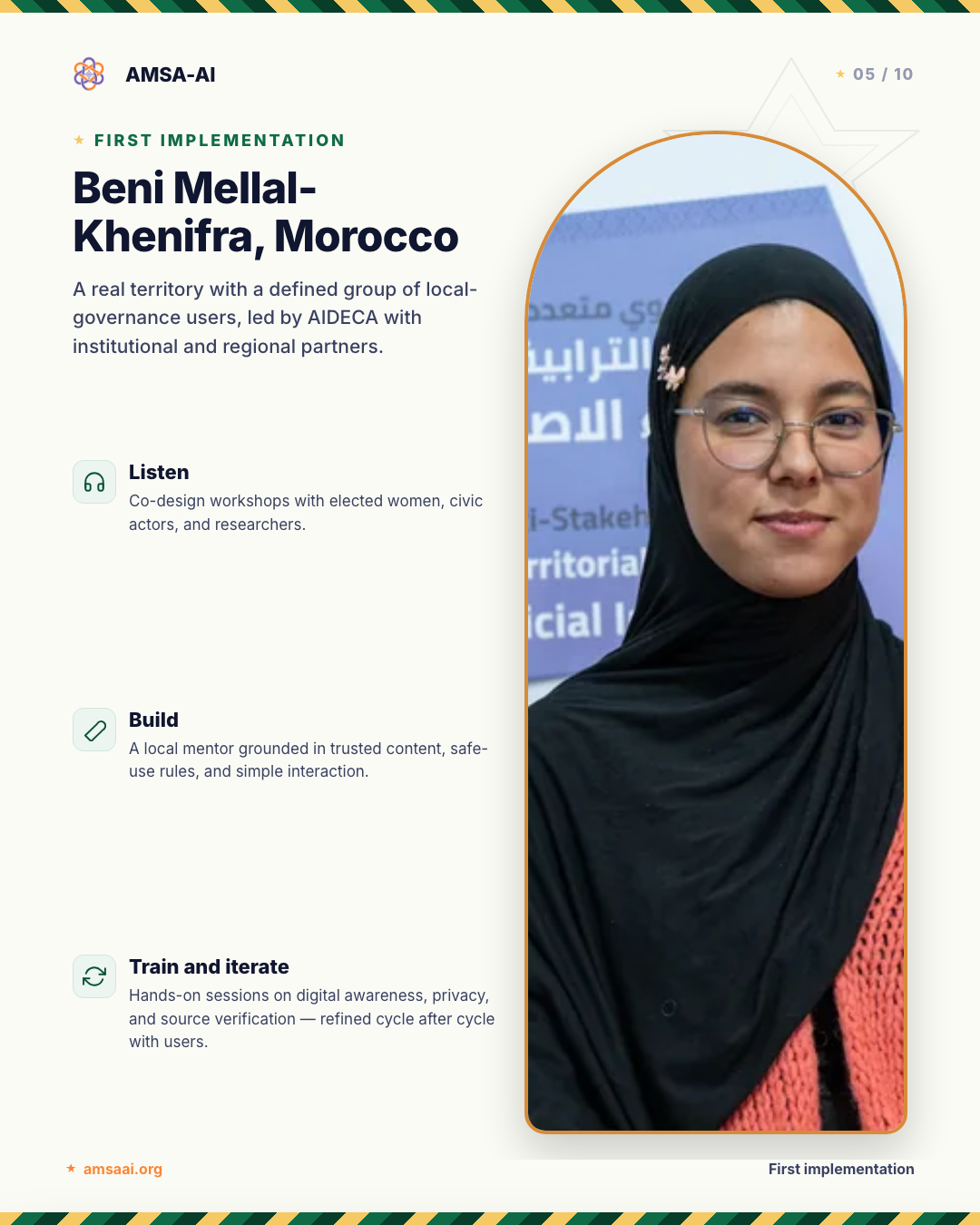 AMSA-AI fact sheet on first implementation in Beni Mellal-Khenifra, Morocco