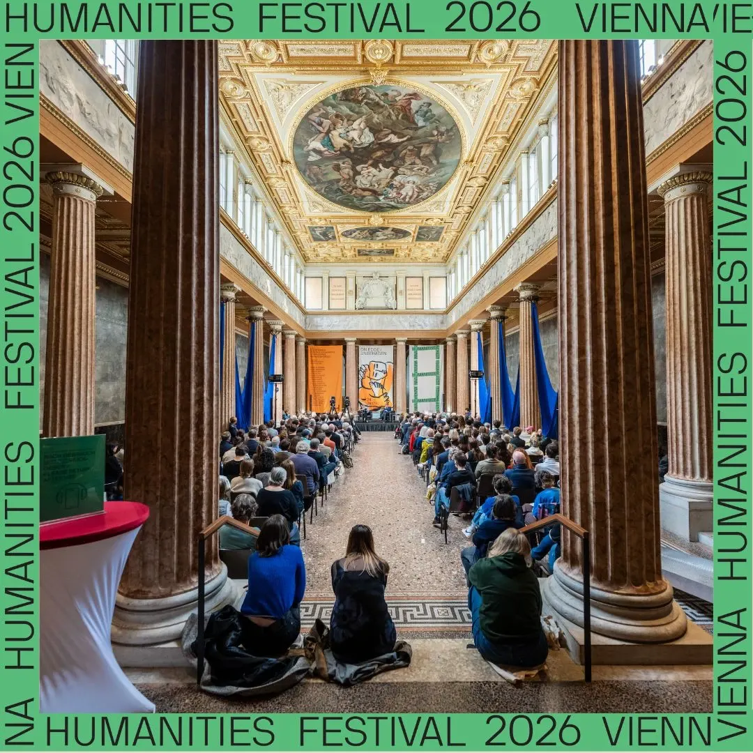 Audience at the IWM Humanities Festival 2026 in Vienna, the institute that hosts the Digital Humanism Fellowship.