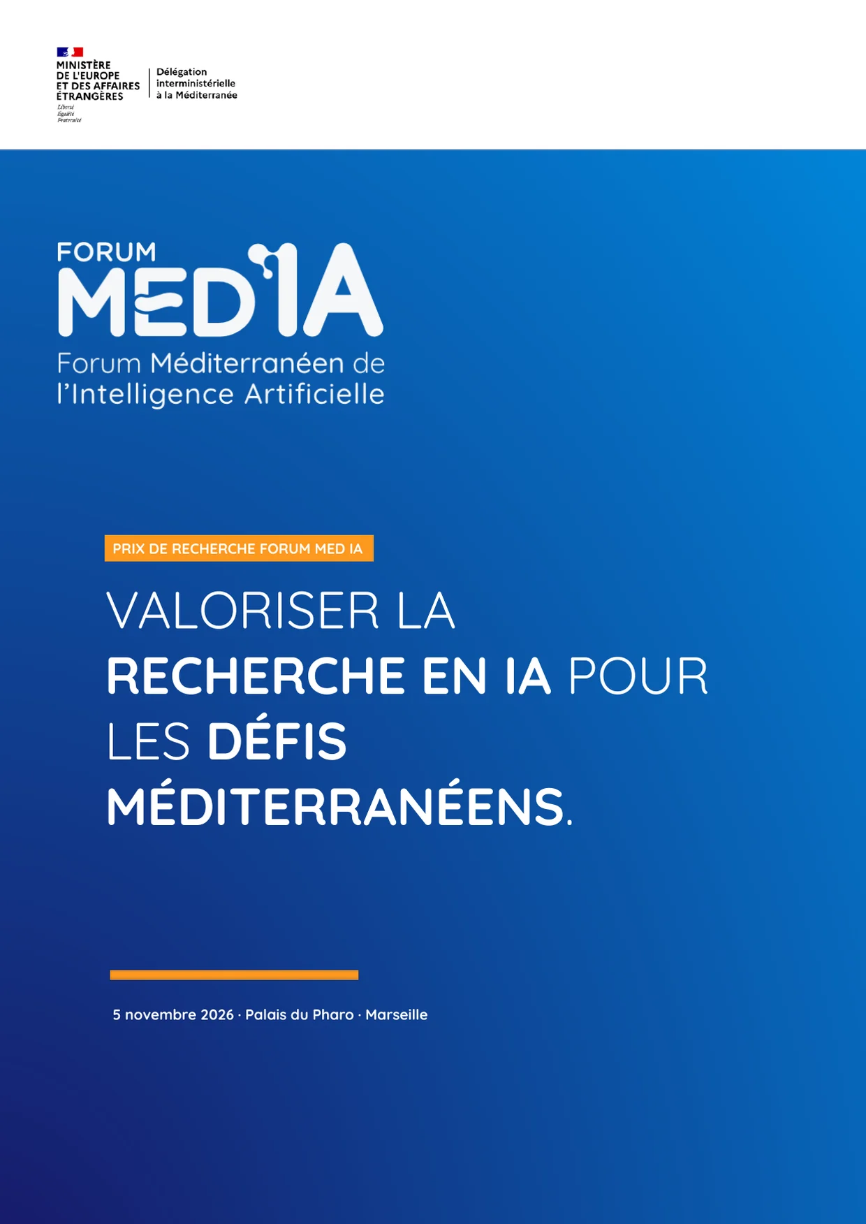 FORUM MED IA Research Prize cover: valuing AI research for Mediterranean challenges