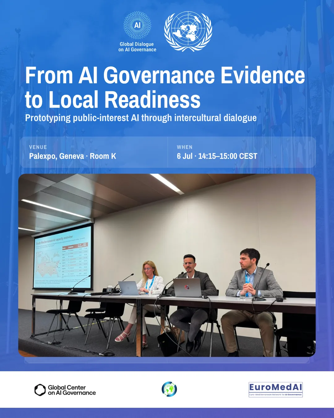 Event card for From AI Governance Evidence to Local Readiness at Palexpo Geneva