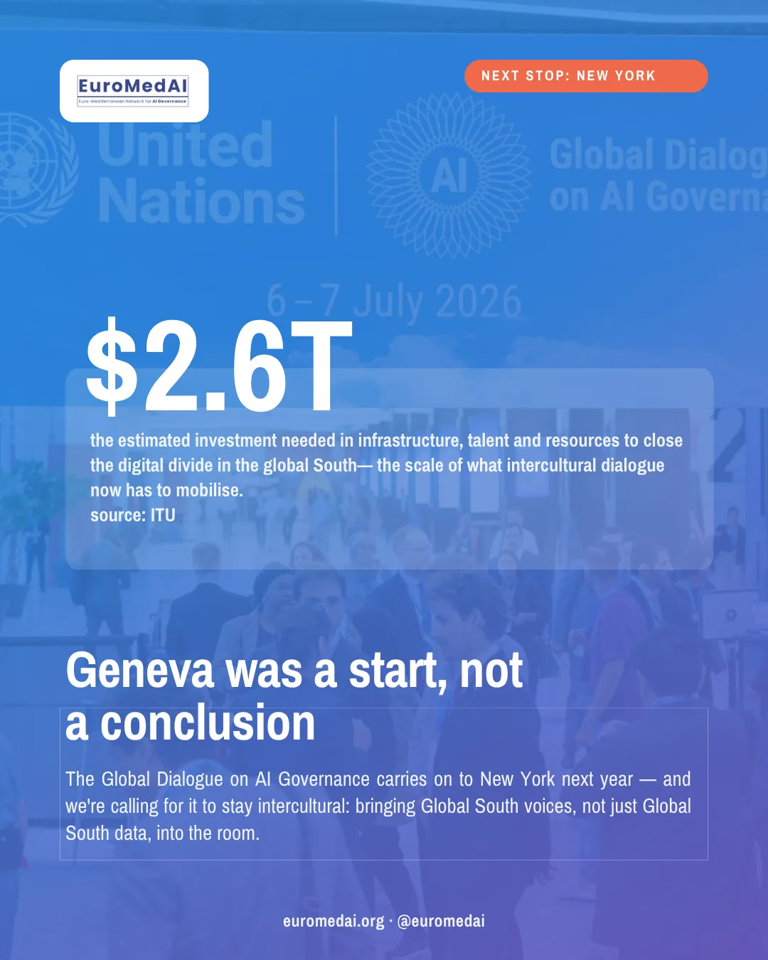 EuroMedAI recap slide on mobilising investment and continuing the dialogue in New York